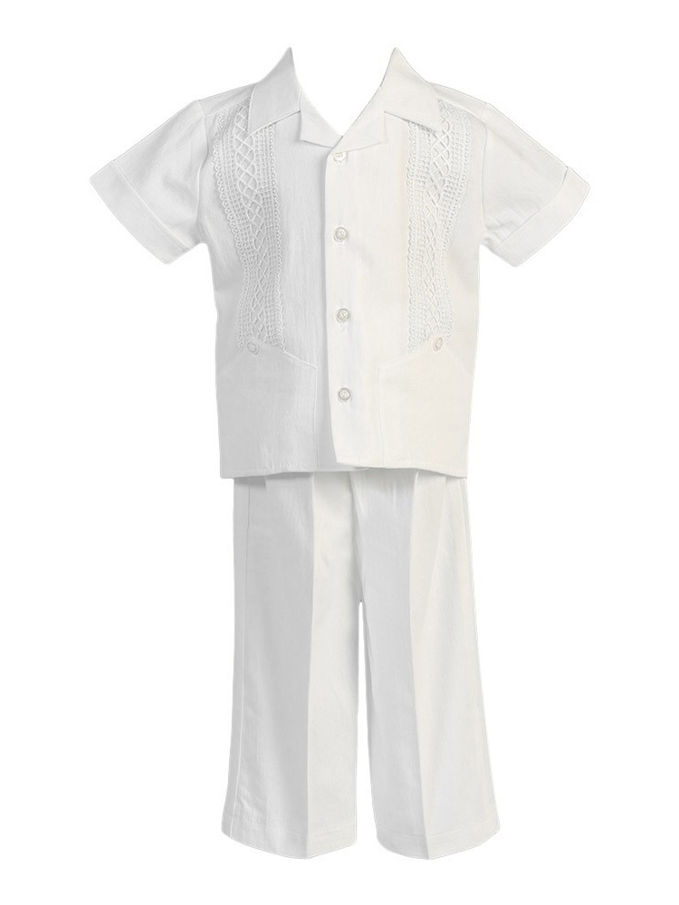 Angels Garment Baby Boys White 5 pcs Gold Embroidered Tuxedo 3-24M